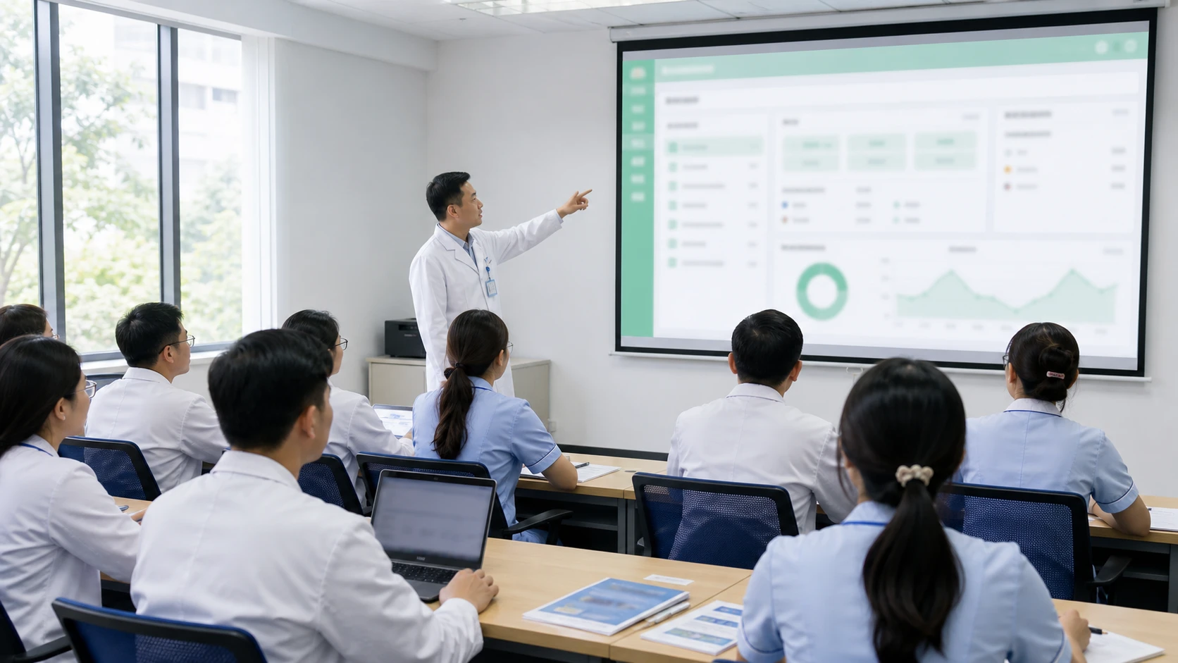 Bác sĩ và điều dưỡng trong buổi đào tạo sử dụng CDSS