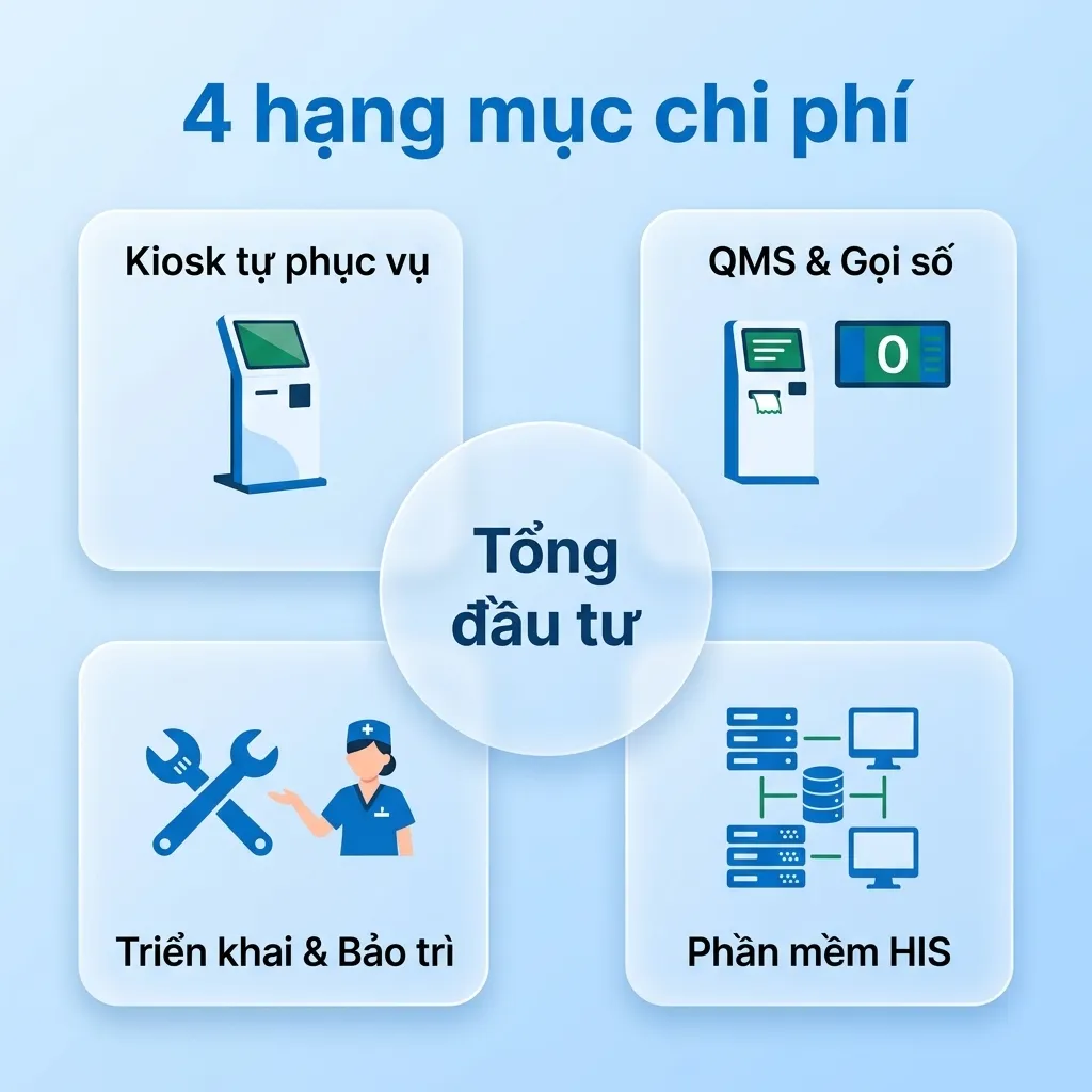 Sơ đồ 4 hạng mục chi phí hệ thống tiếp đón thông minh