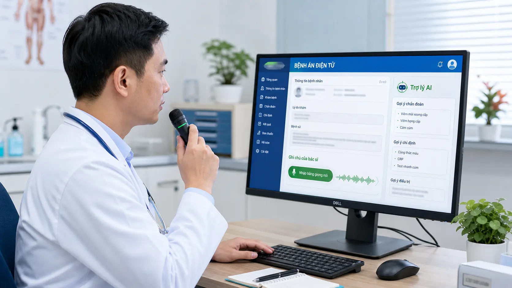 Bác sĩ dùng AI và giọng nói trên bệnh án điện tử
