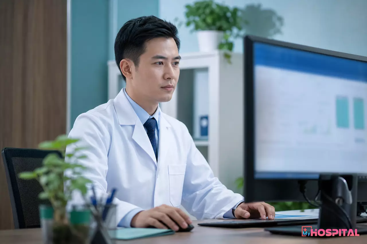 Bác sĩ nhập chỉ định chế độ ăn trong hồ sơ người bệnh nội trú trên máy tính