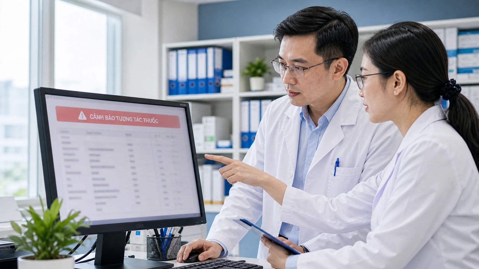 Bác sĩ và dược sĩ phối hợp xử trí cảnh báo tương tác thuốc