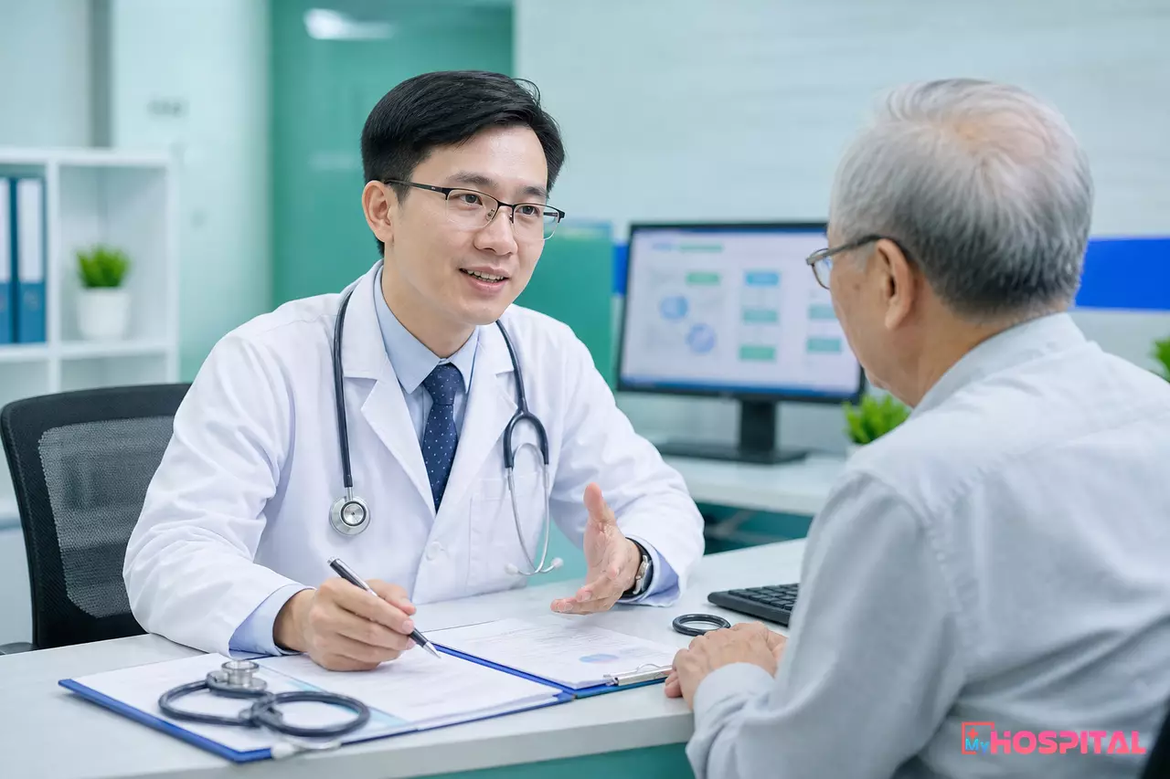 Bác sĩ khám kỹ cho người bệnh cao tuổi nhiều bệnh nền, ca bệnh phức tạp cần nhiều thời gian hơn