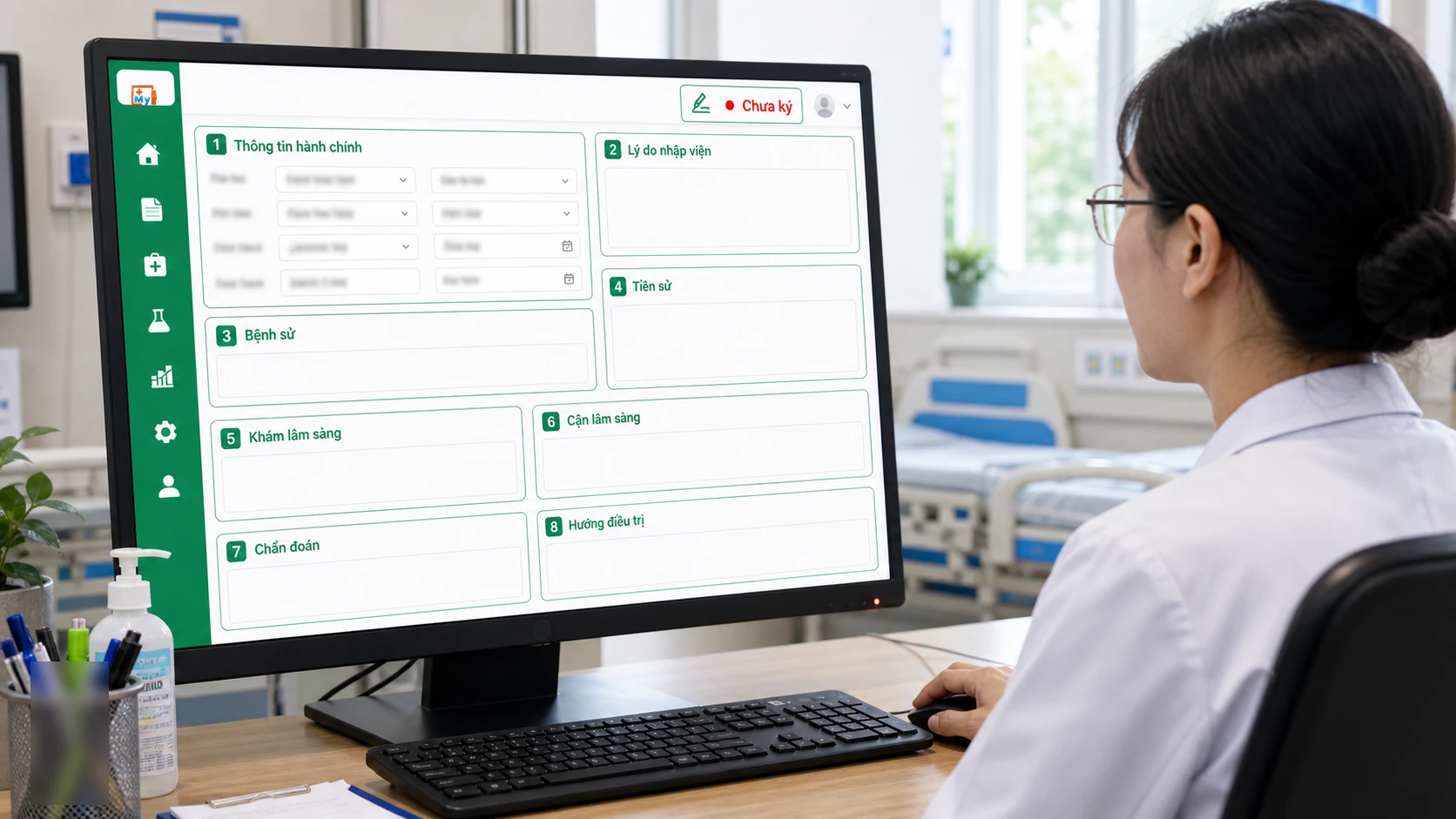 Mẫu bệnh án điện tử Nội khoa: Cấu trúc chuẩn theo Thông tư 32/2023/TT-BYT và cách nhập liệu nhanh bằng giọng nói