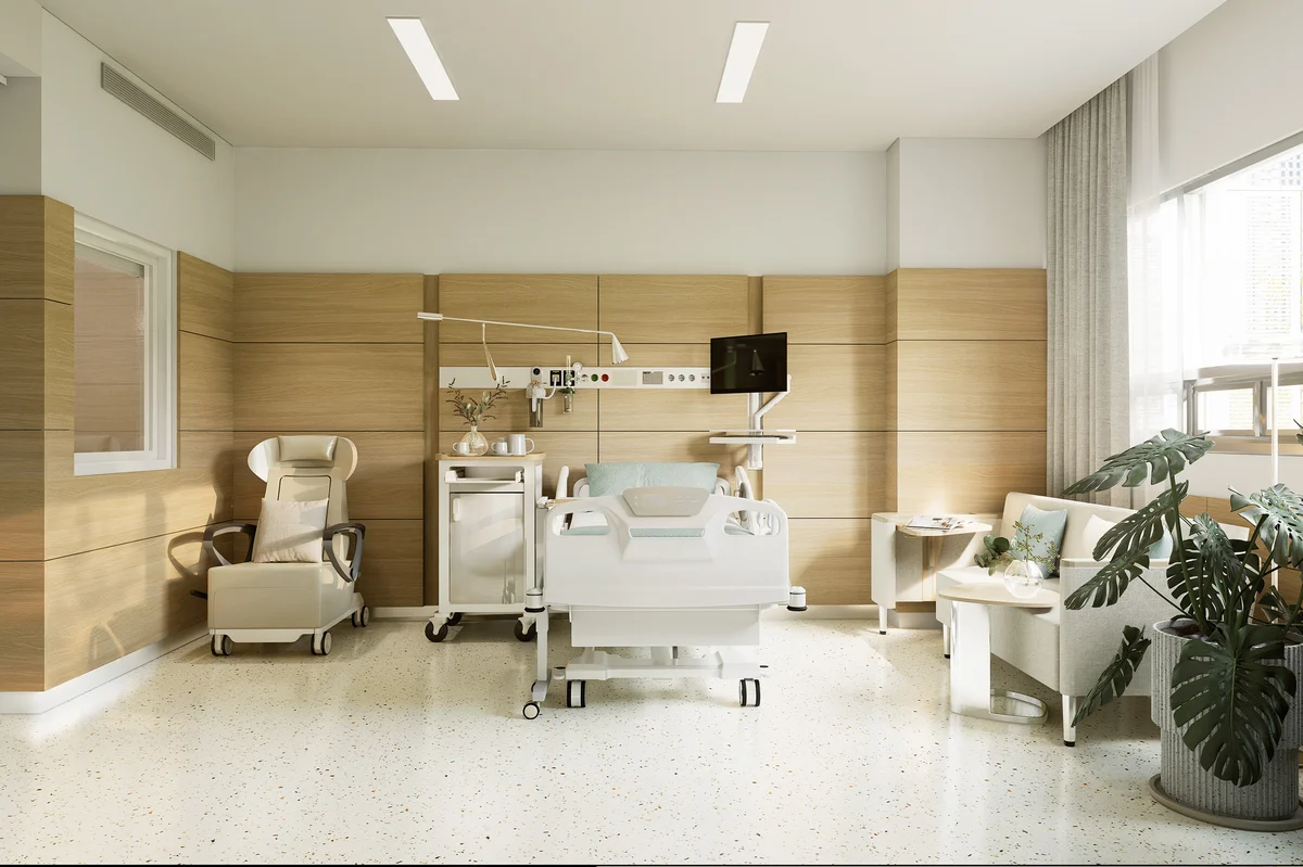 Phối cảnh phòng bệnh nội trú cao cấp tại Bệnh viện Quốc tế AEGIS