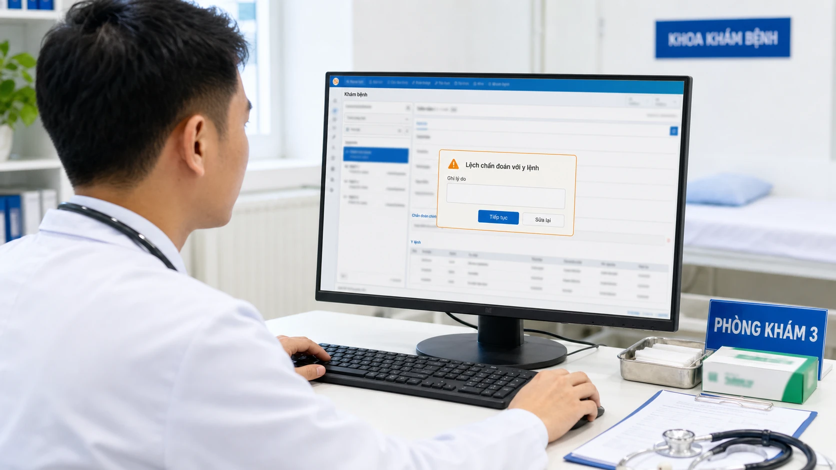 Cảnh báo lệch mã ICD-10 hồ sơ BHYT với y lệnh trên HIS