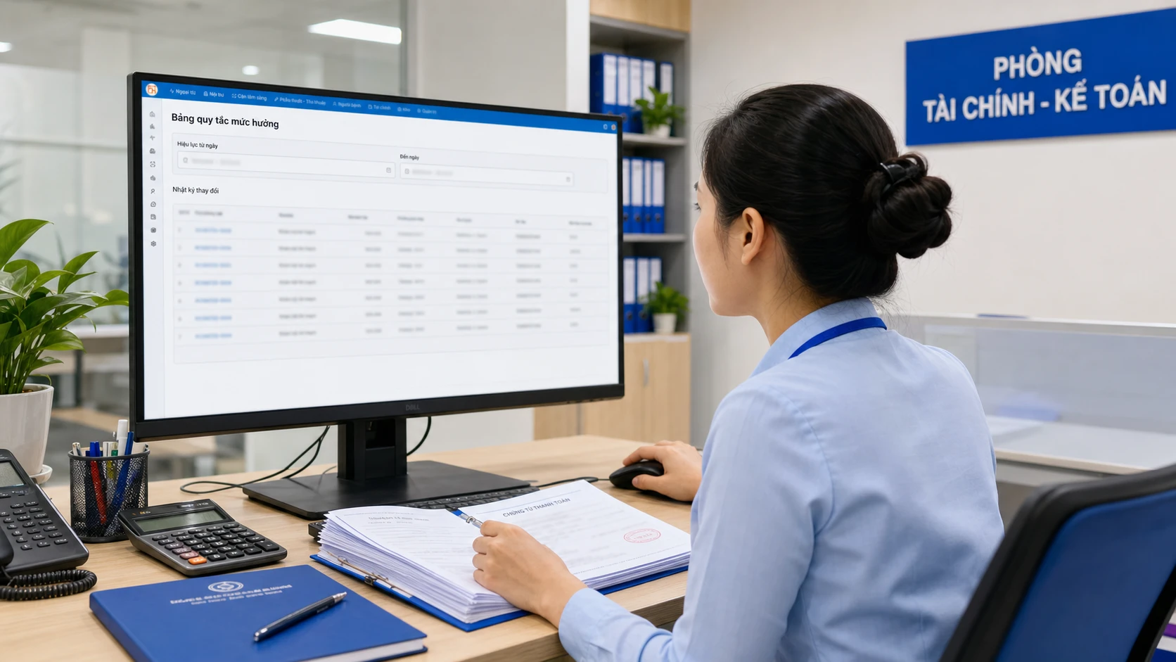 Màn hình HIS cấu hình bảng quy tắc mức hưởng BHYT