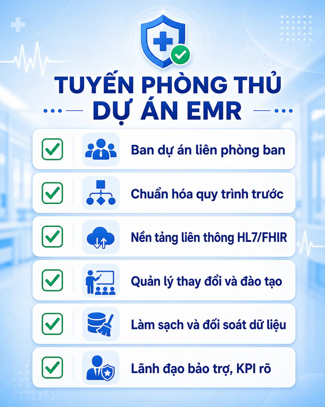 Checklist phòng tránh sai lầm triển khai bệnh án điện tử