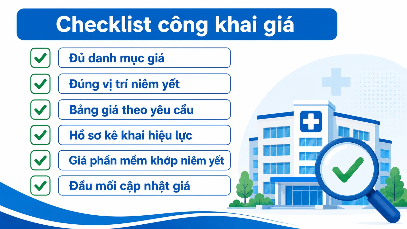 Checklist tự rà soát tuân thủ công khai giá dịch vụ y tế