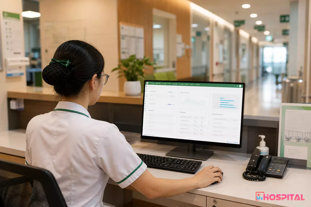 Điều dưỡng nhập chỉ số sinh tồn tại trạm điều dưỡng, hệ thống tự cộng điểm cảnh báo sớm