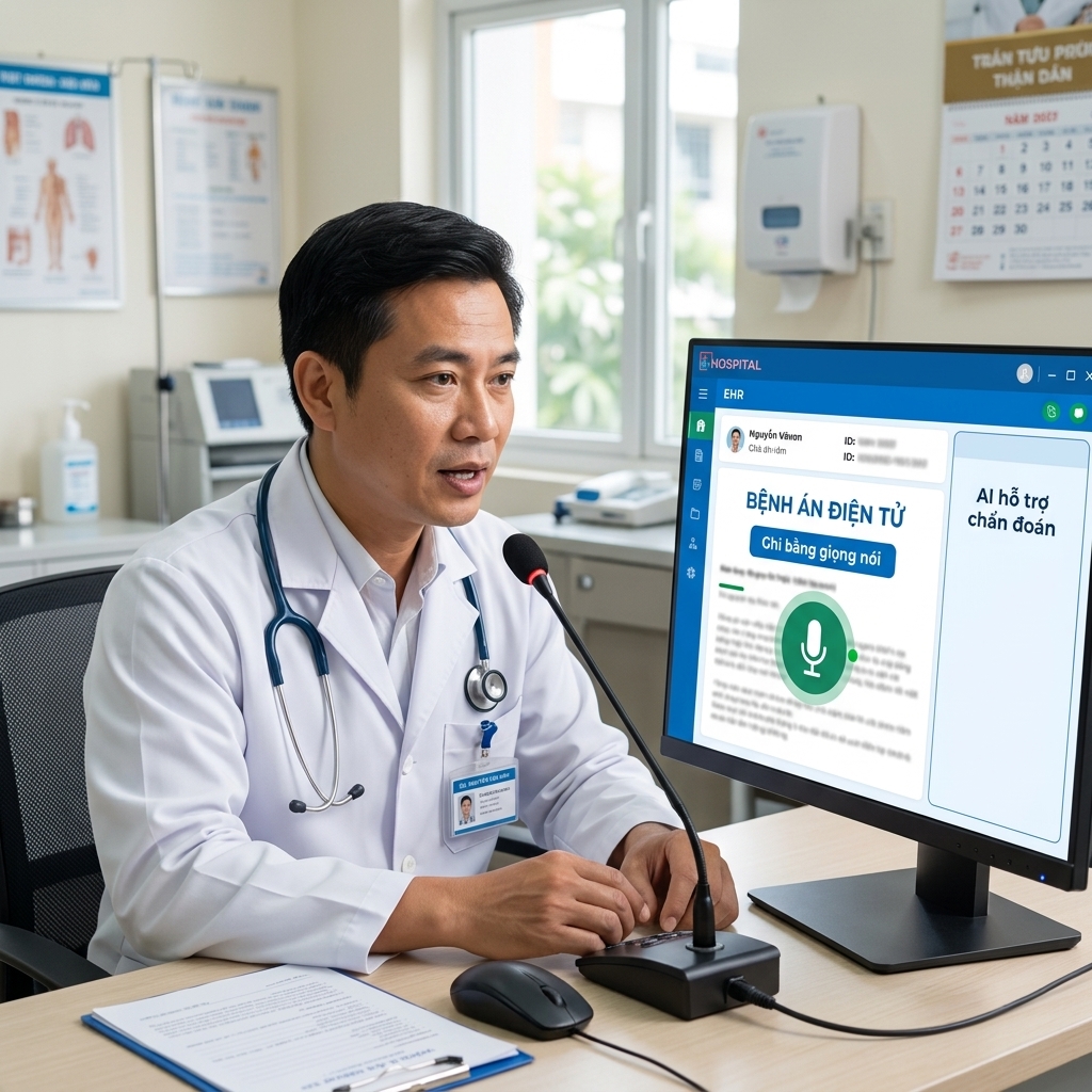 Bác sĩ ghi bệnh án điện tử bằng giọng nói, AI gợi ý chẩn đoán