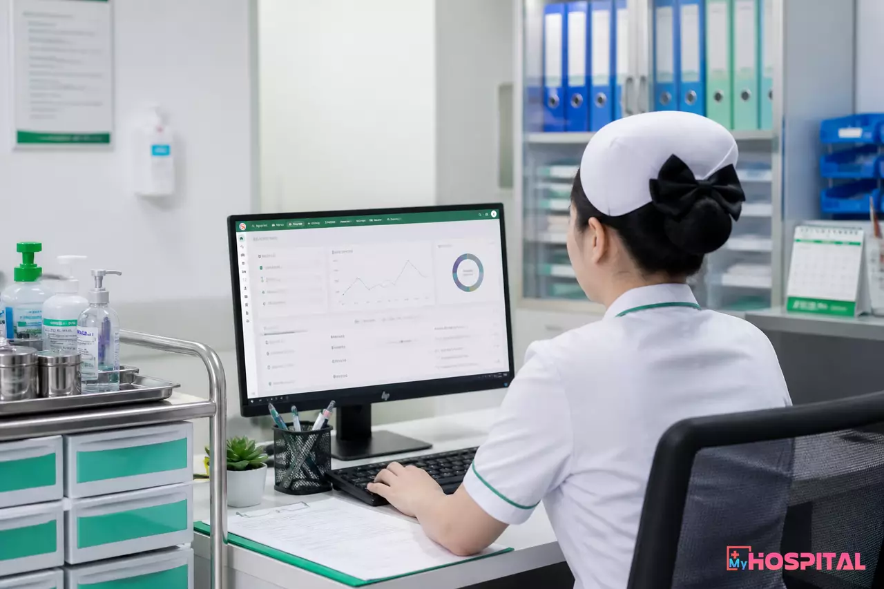 Điều dưỡng nhập báo cáo sự cố sau tình huống tại giường bệnh trên máy tính của khoa