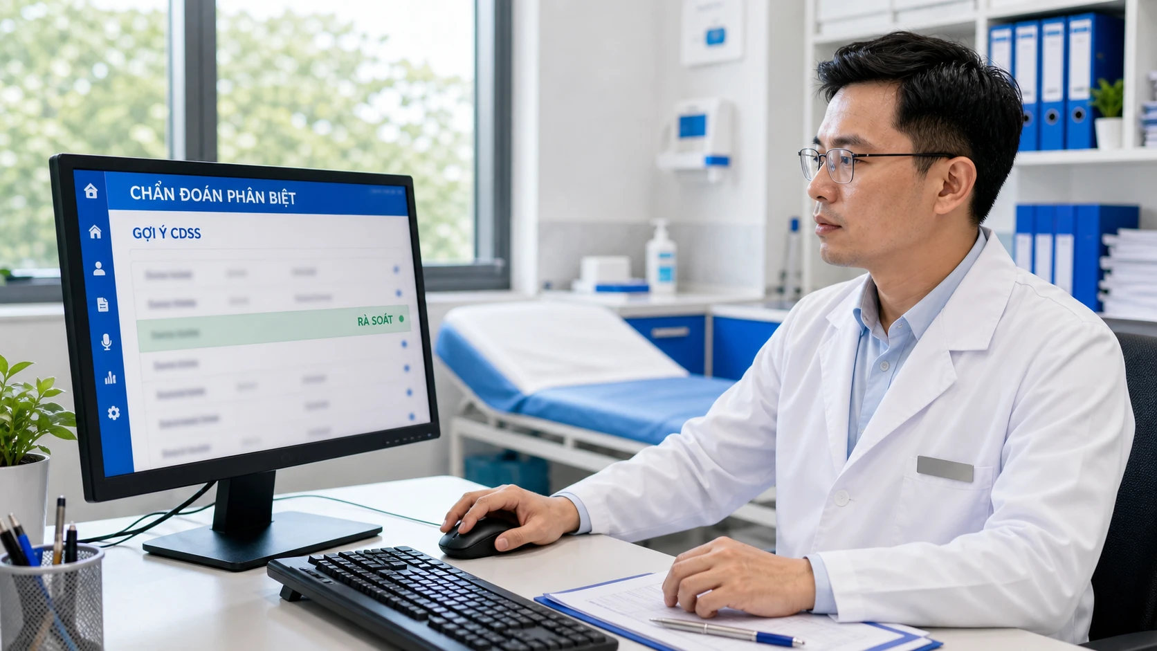 Bác sĩ rà soát chẩn đoán phân biệt với gợi ý CDSS