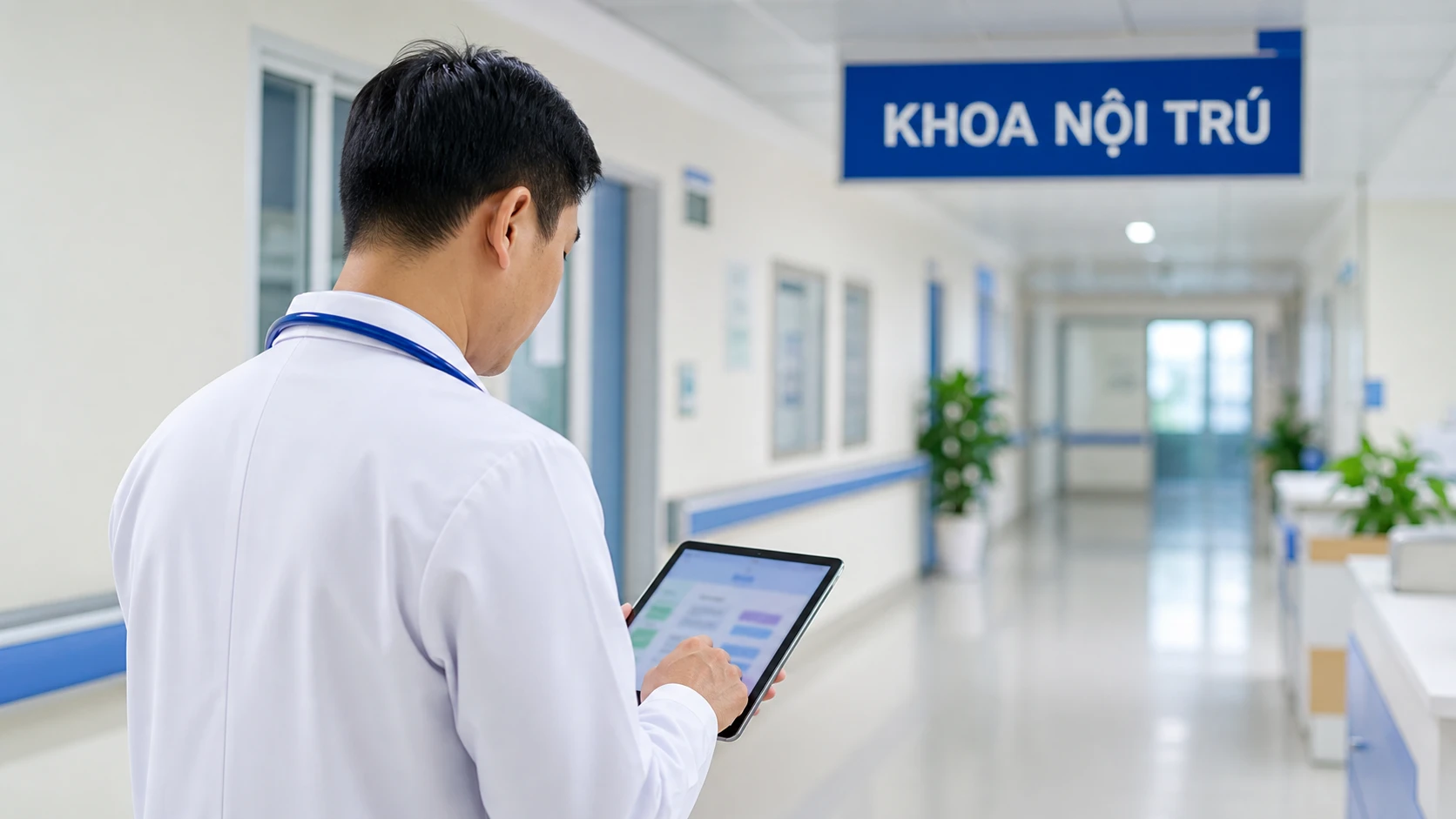Giao diện MyHospital EMR di động cho bác sĩ đi buồng
