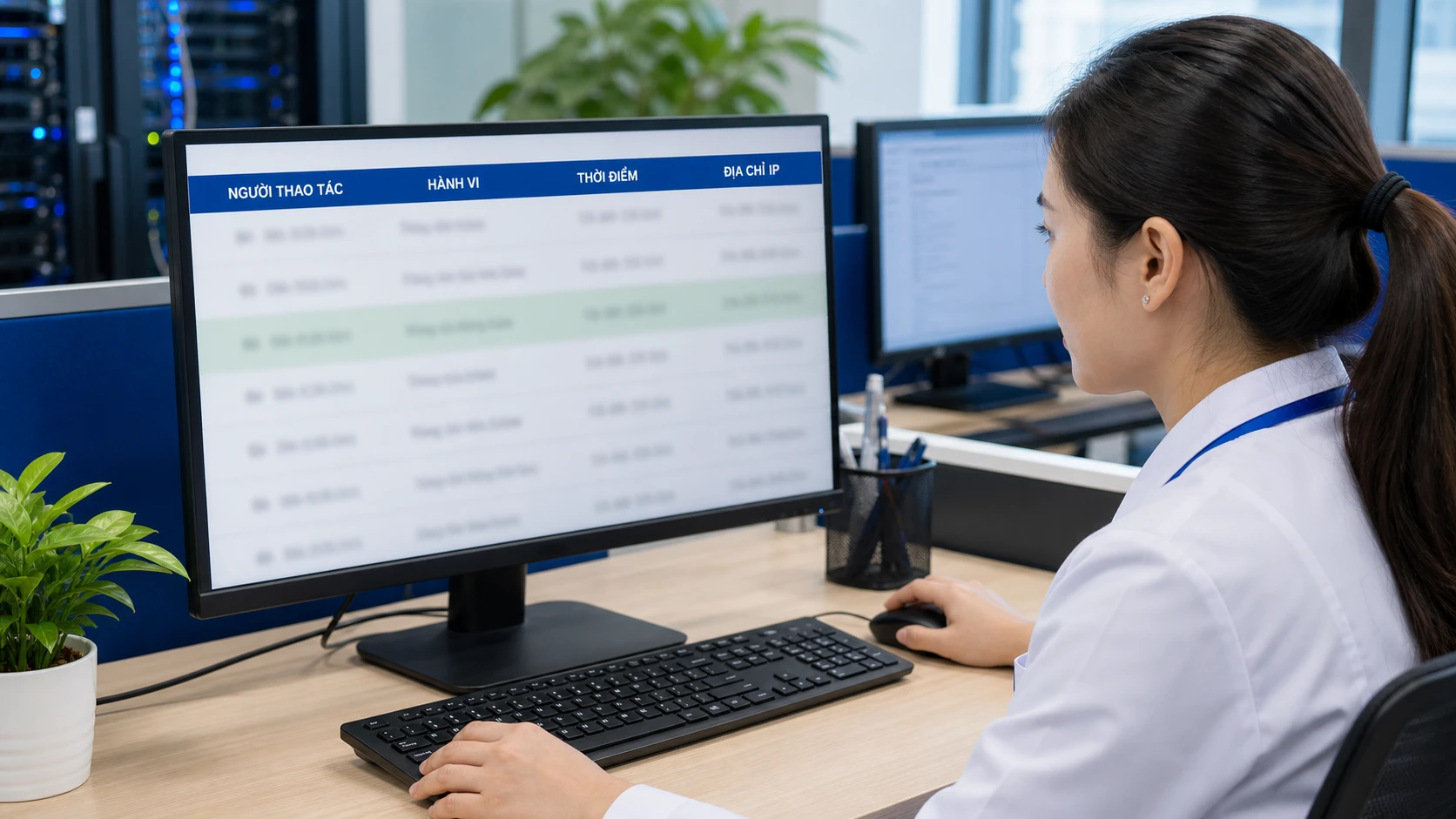 Giao diện nhật ký truy vết bệnh án điện tử ghi người thao tác