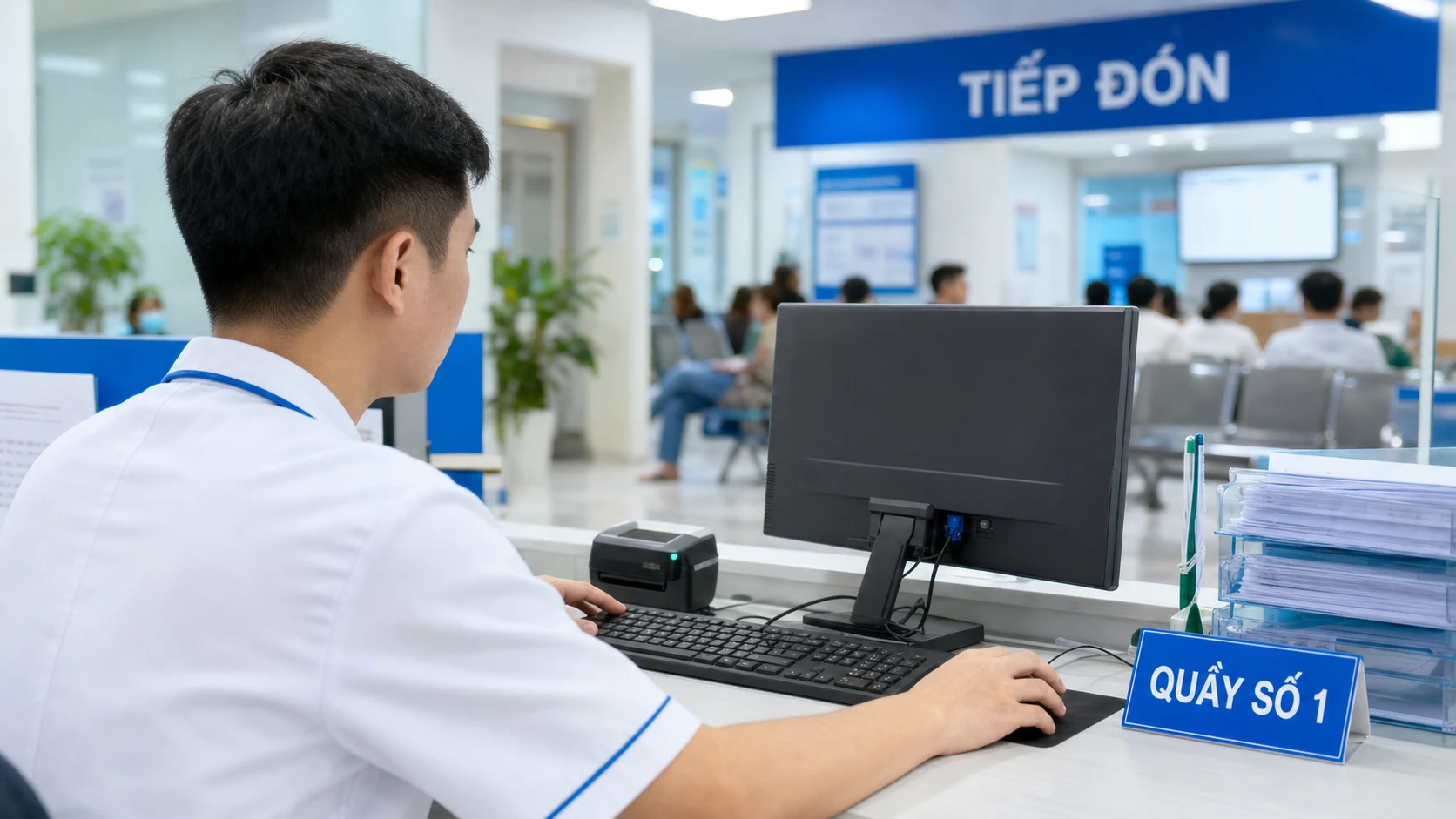 Màn hình HIS cảnh báo trùng thẻ BHYT khi tiếp đón