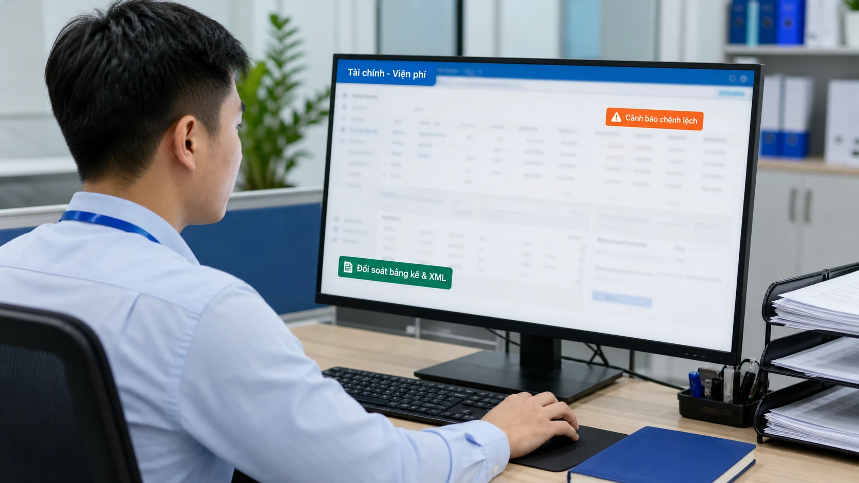 HIS tự đối soát bảng kê và XML, cảnh báo chênh lệch