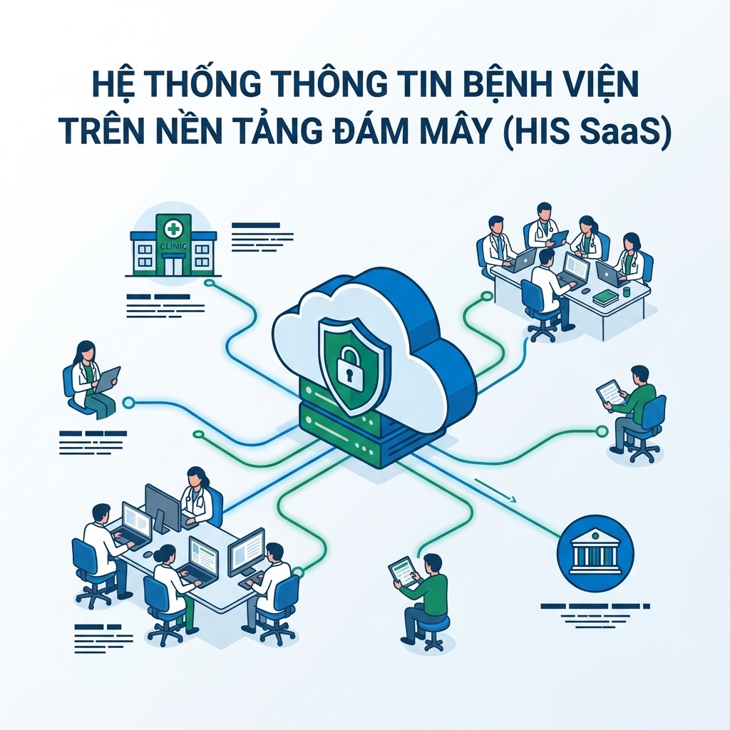 Mô hình hệ thống thông tin bệnh viện HIS vận hành trên nền tảng điện toán đám mây SaaS