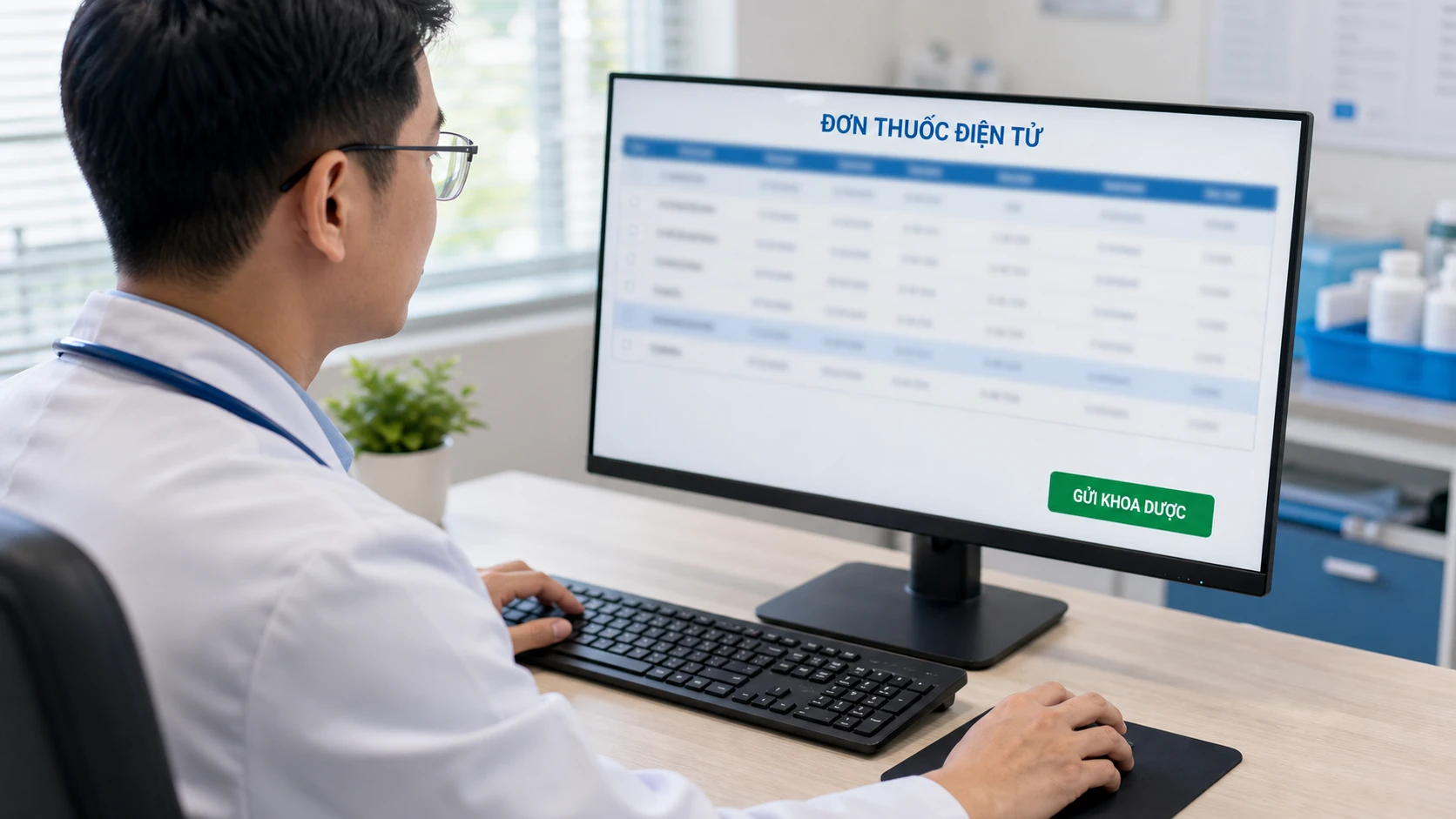 Màn hình kê đơn điện tử liên thông dược