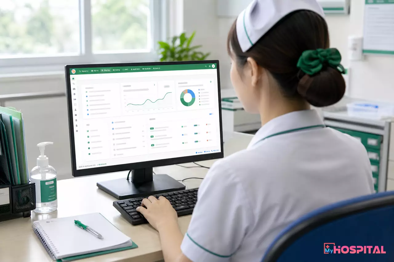 Điều dưỡng lập kế hoạch chăm sóc cho người bệnh trên máy tính tại phòng điều dưỡng