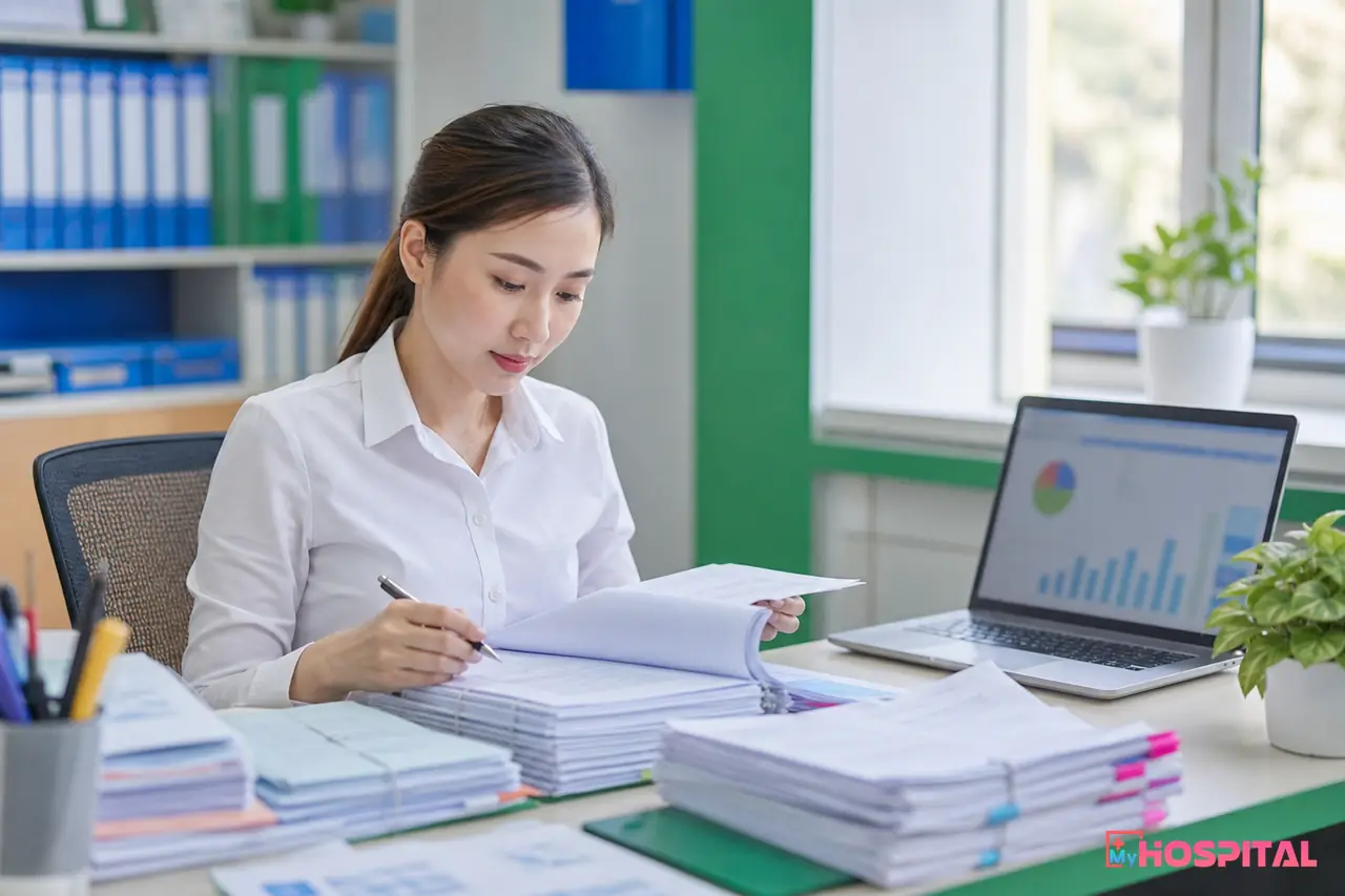 Kế toán bệnh viện rà soát hồ sơ tài sản cố định để tính khấu hao