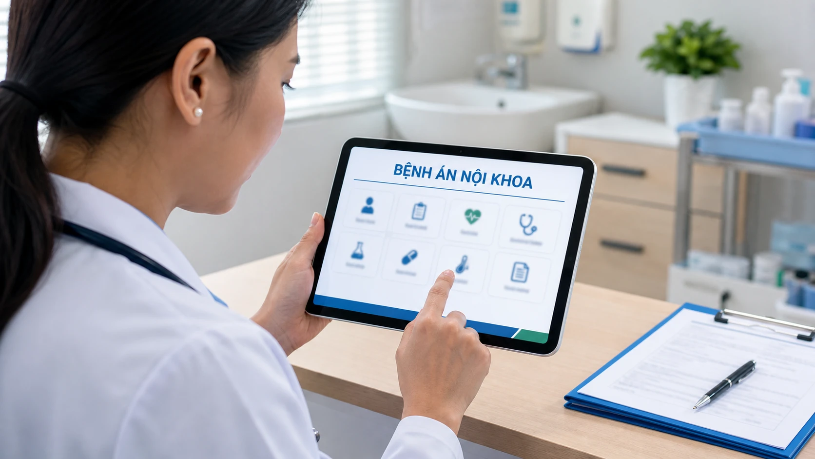 Bác sĩ nhập bệnh án điện tử theo mẫu chuyên khoa