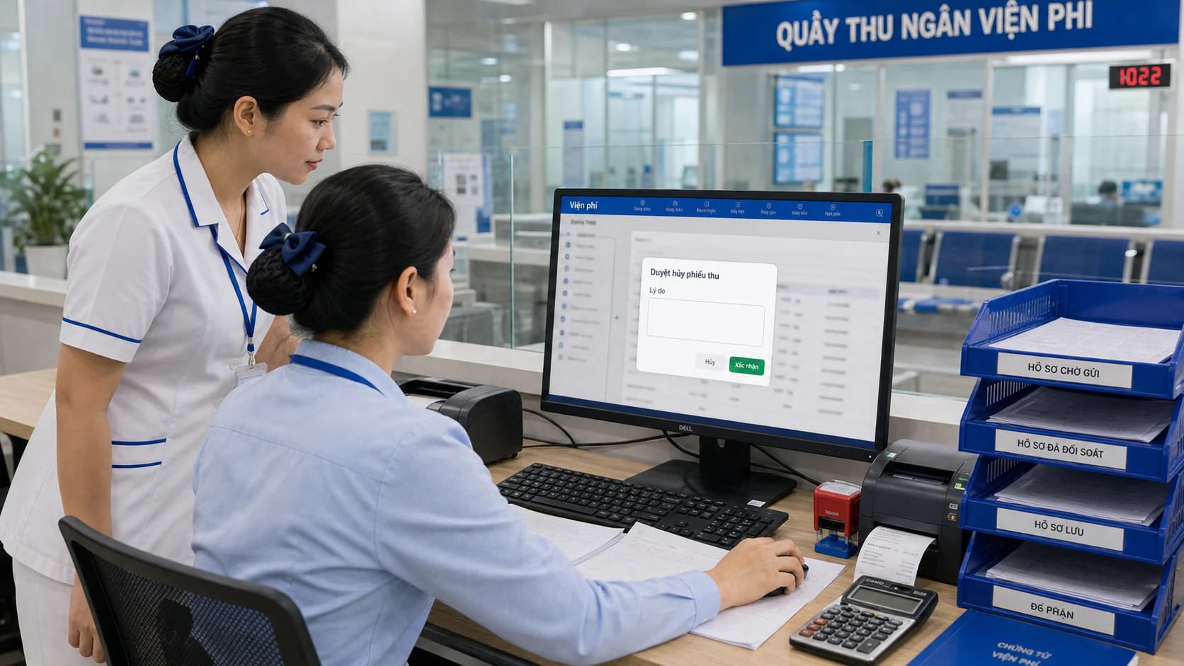 Phân quyền nhật ký giao dịch thu ngân tại quầy viện phí