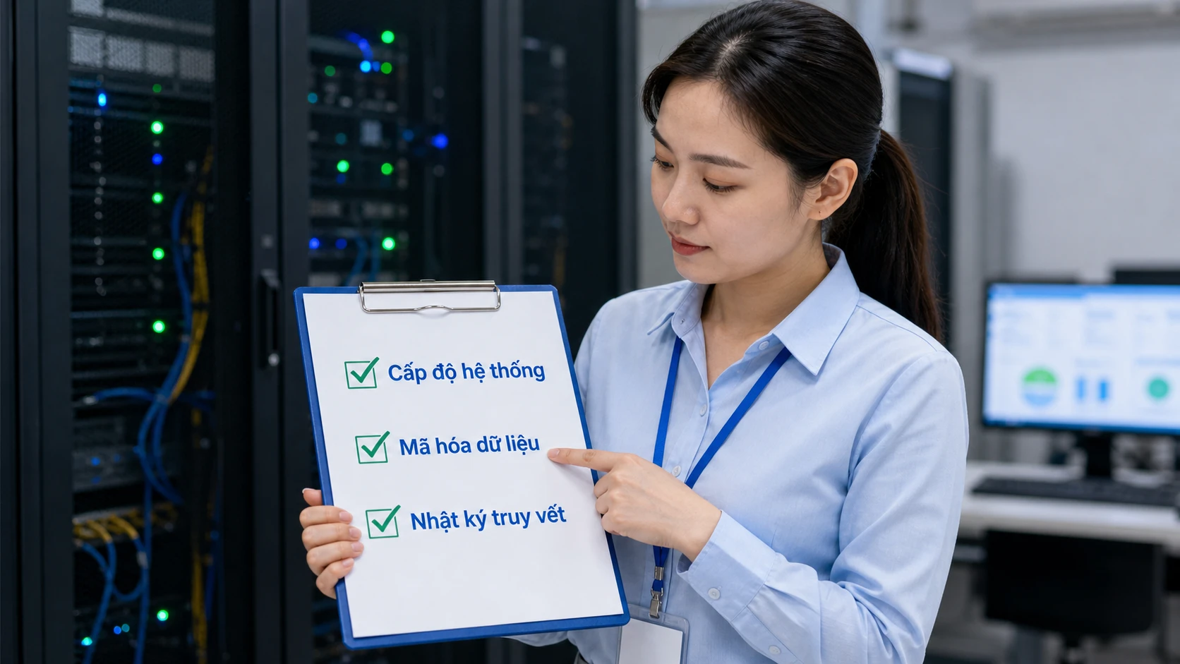 Cán bộ IT rà soát checklist an toàn thông tin bệnh án điện tử