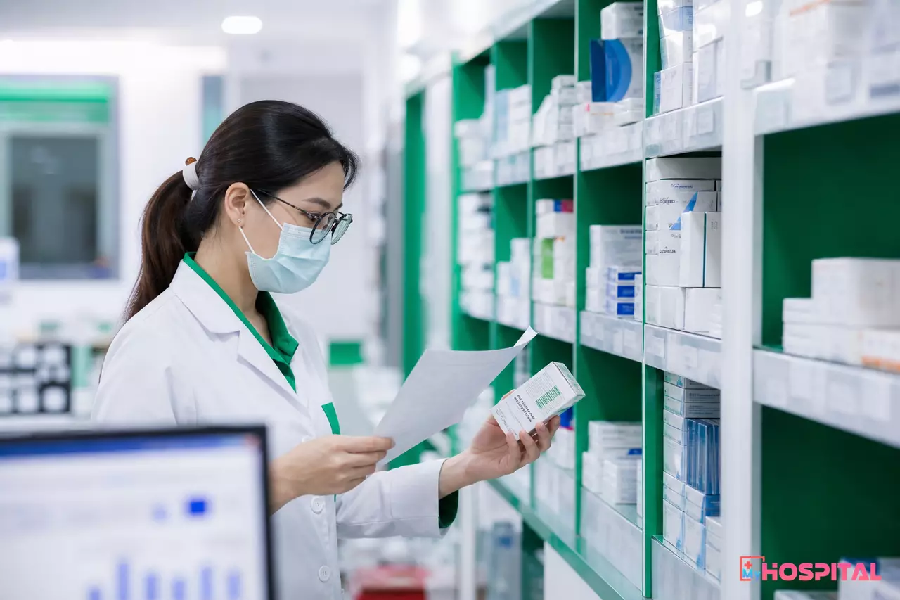 Dược sĩ khoa dược soạn thuốc theo phiếu lĩnh thuốc nội trú