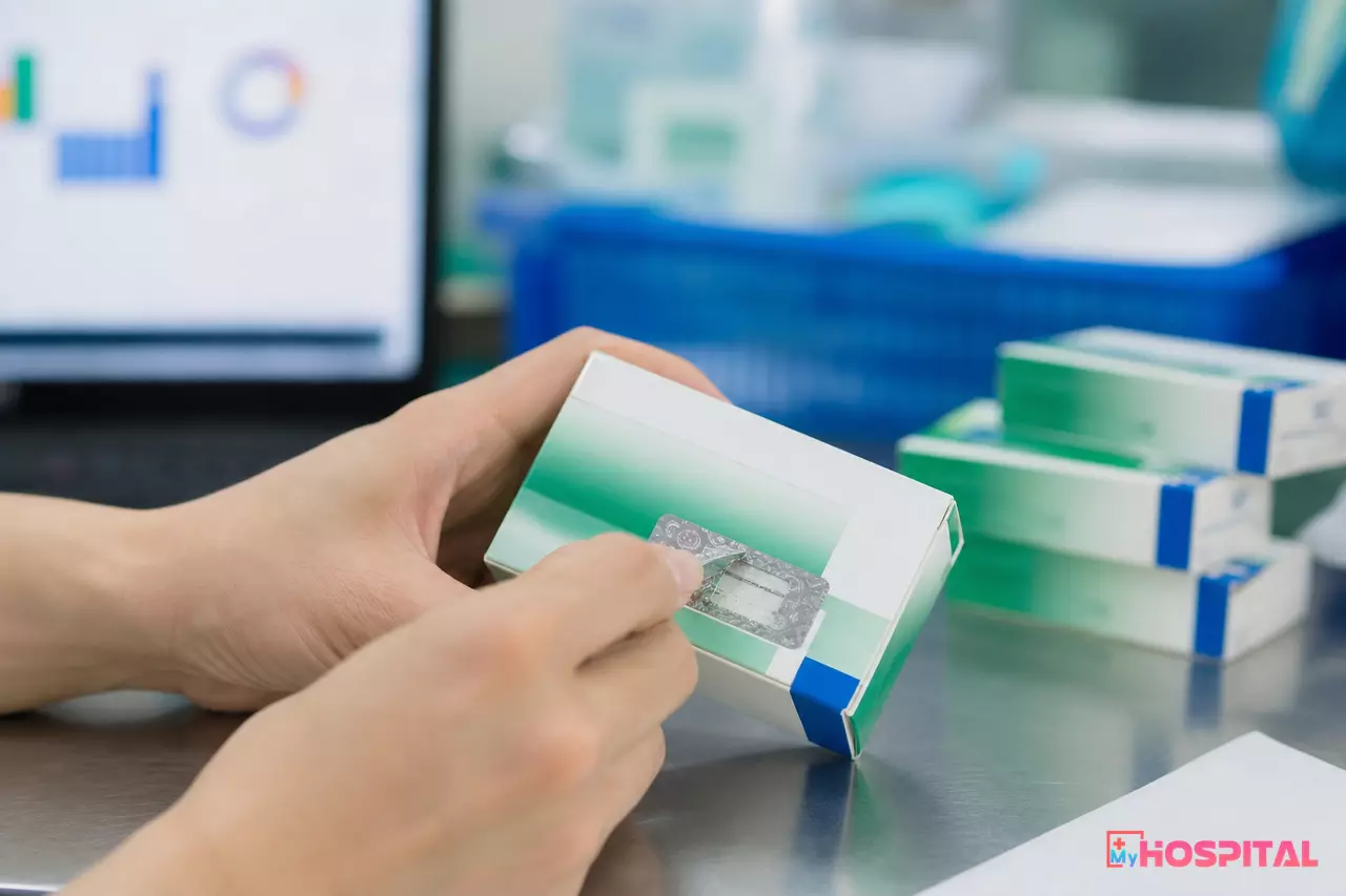 Tem chống giả cào lớp bảo vệ trên vỏ hộp thuốc để lộ mã xác thực bên dưới