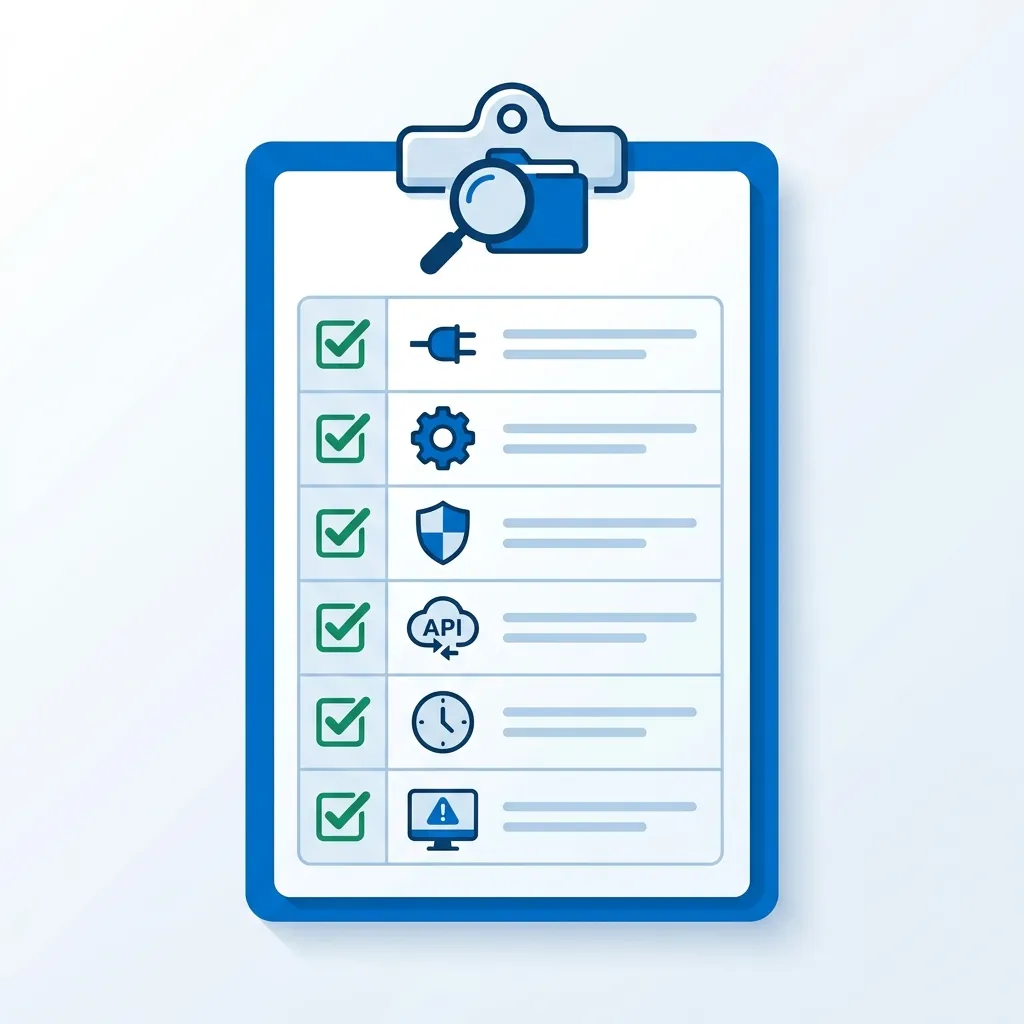 Infographic checklist 8 câu hỏi đánh giá năng lực tích hợp liên thông của nhà cung cấp HIS