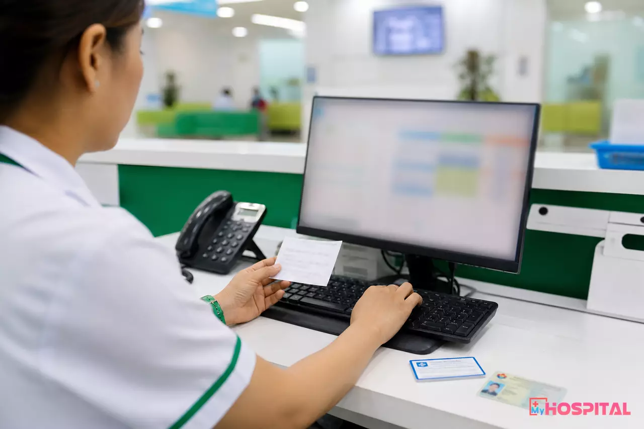 Tiếp đón ghi nhận thông tin người bệnh vào phần mềm HIS khi chế độ offline cập nhật BHYT đang chạy