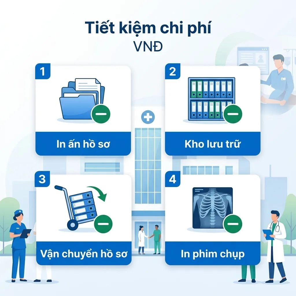 Infographic tiết kiệm chi phí nhờ bệnh án điện tử