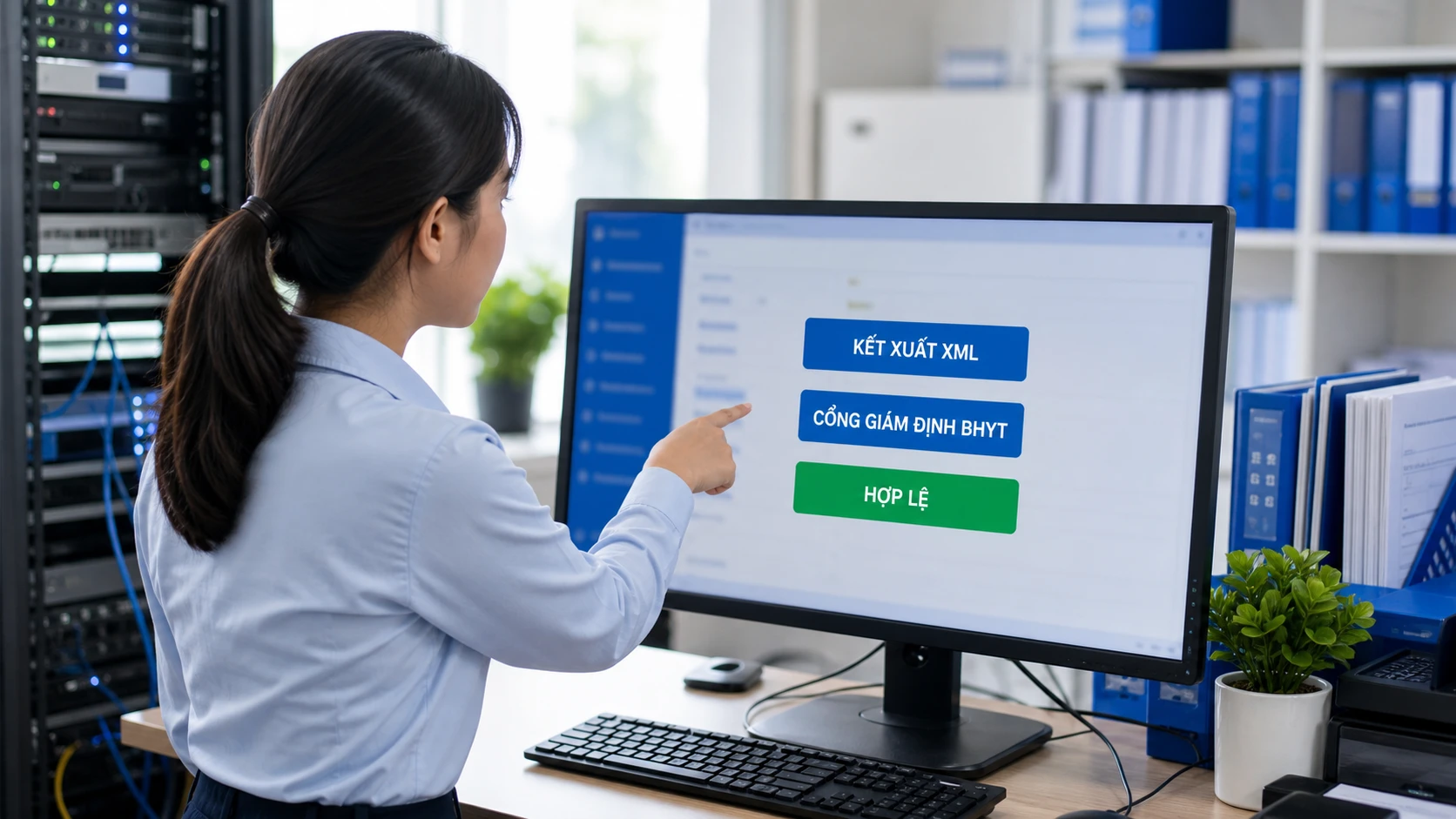 Giao diện phần mềm HIS kết xuất file XML gửi cổng giám định BHYT