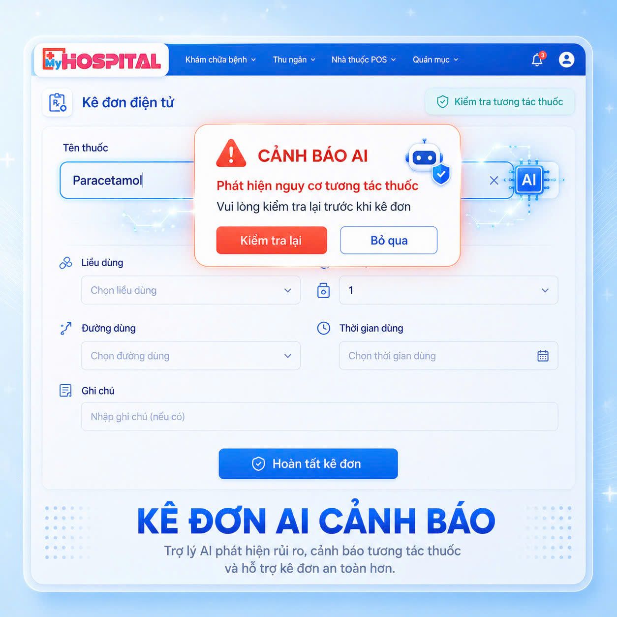 Kê đơn điện tử tích hợp cảnh báo