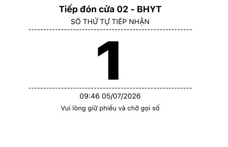 Phiếu số thứ tự tiếp đón in tự động khổ 80mm