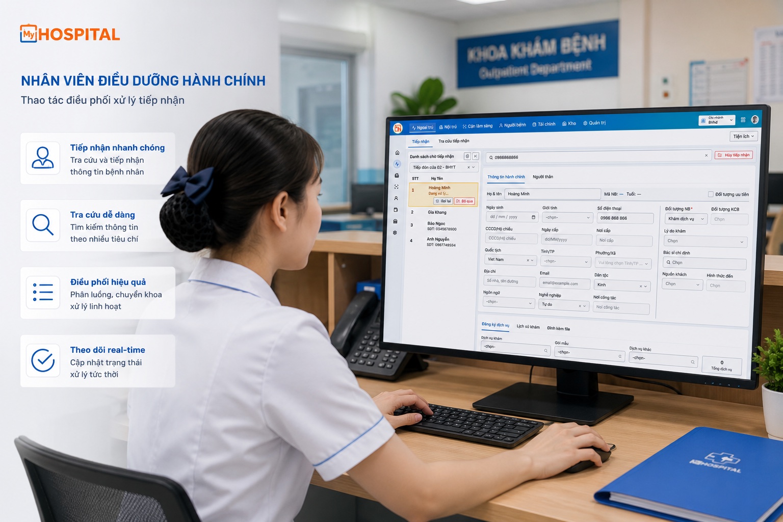 Tiếp đón & phân luồng khám ngoại trú trên MyHospital