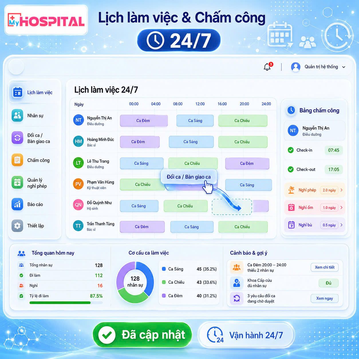 Lịch Làm Việc & Chấm Công 24/7